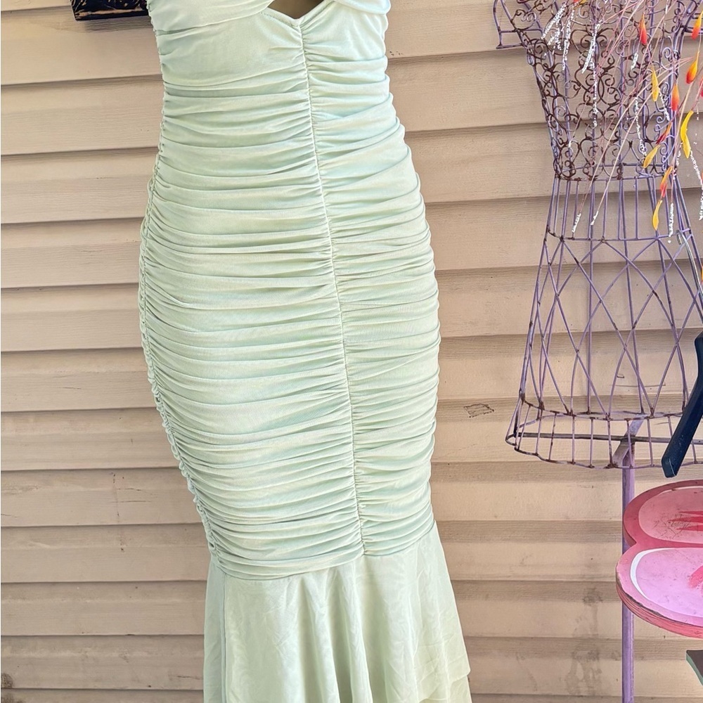 CHOUYATOU Women’S stretchy Ruched BodyCon Cocktail Dress - Picture 11 of 14